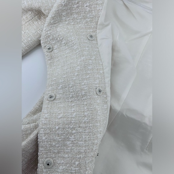 Self-Portrait Cream off white Metallic Boucle Mini Jacket Dress Size UK 10 US 6 - Picture 13 of 16